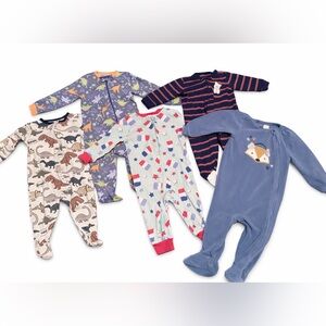 Mix & Match Baby Footed One-Piece Sleepers - Blue, Navy, Gray, Purple, Cream